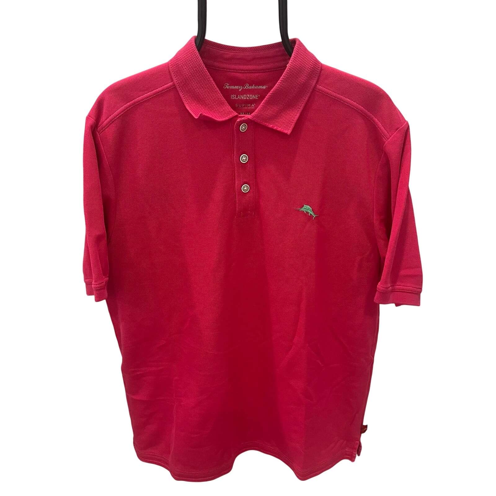 Tommy Bahama Islandzone Emfielder Polo Shirt Mens Size Medium Pink Teal Marlin